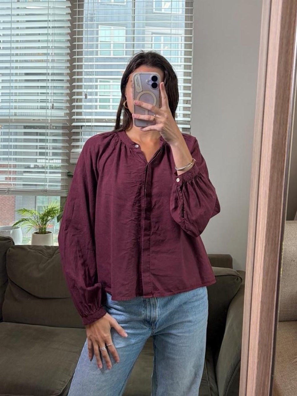 Bella Dahl Burgundy blouse